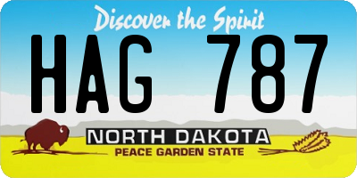 ND license plate HAG787