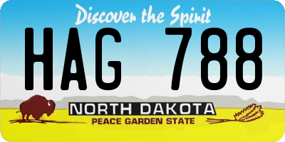 ND license plate HAG788