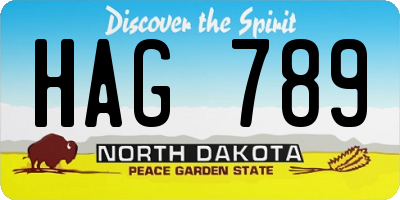 ND license plate HAG789