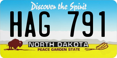 ND license plate HAG791