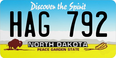 ND license plate HAG792