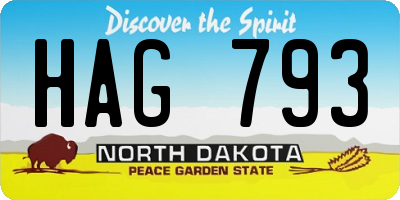 ND license plate HAG793