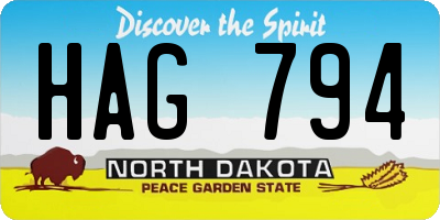 ND license plate HAG794