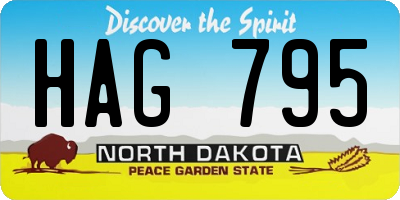 ND license plate HAG795