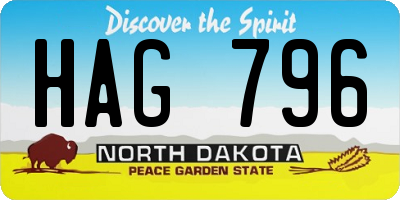 ND license plate HAG796