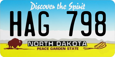 ND license plate HAG798