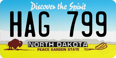 ND license plate HAG799