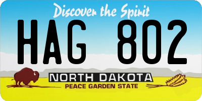 ND license plate HAG802