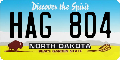 ND license plate HAG804