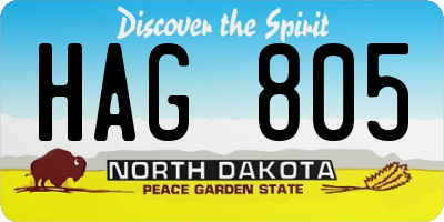 ND license plate HAG805