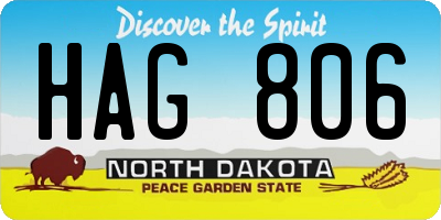 ND license plate HAG806