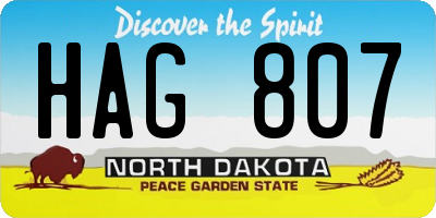 ND license plate HAG807