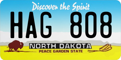 ND license plate HAG808