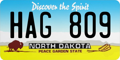 ND license plate HAG809