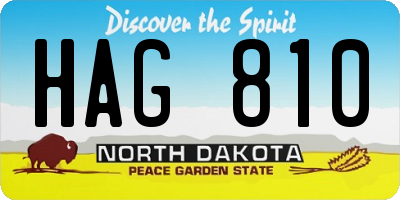 ND license plate HAG810