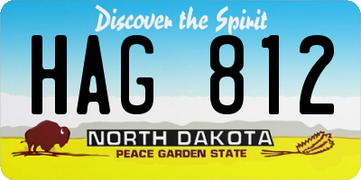 ND license plate HAG812