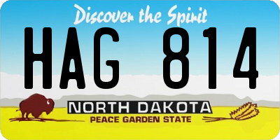 ND license plate HAG814