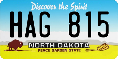 ND license plate HAG815