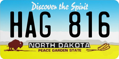 ND license plate HAG816