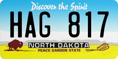 ND license plate HAG817