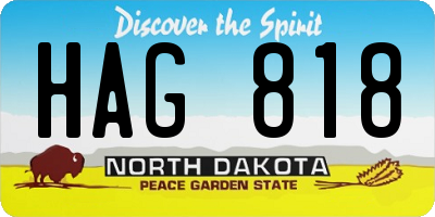 ND license plate HAG818