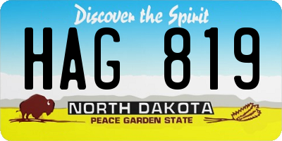 ND license plate HAG819