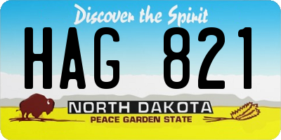 ND license plate HAG821