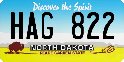 ND license plate HAG822