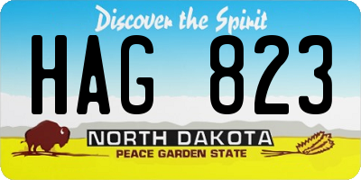 ND license plate HAG823