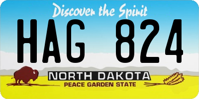 ND license plate HAG824