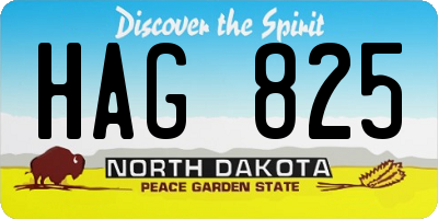 ND license plate HAG825