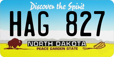 ND license plate HAG827