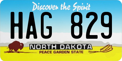 ND license plate HAG829