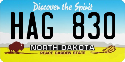 ND license plate HAG830