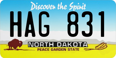 ND license plate HAG831