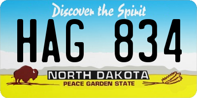 ND license plate HAG834