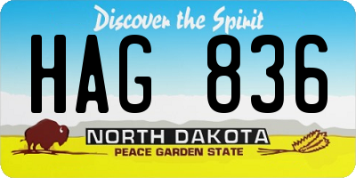 ND license plate HAG836