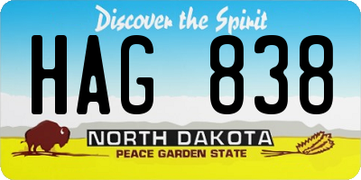 ND license plate HAG838