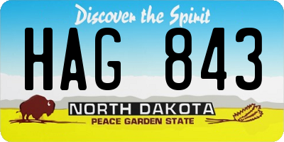 ND license plate HAG843