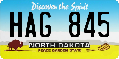 ND license plate HAG845