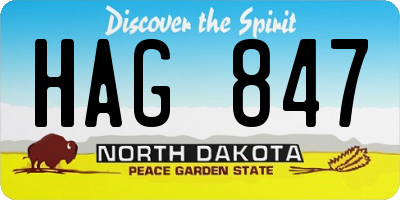 ND license plate HAG847