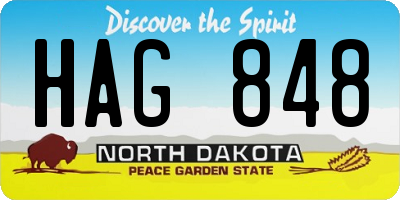 ND license plate HAG848