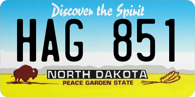 ND license plate HAG851