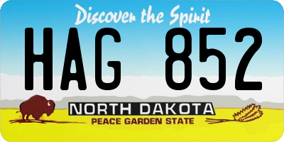 ND license plate HAG852