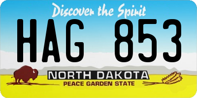 ND license plate HAG853