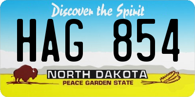 ND license plate HAG854