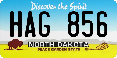 ND license plate HAG856