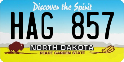 ND license plate HAG857