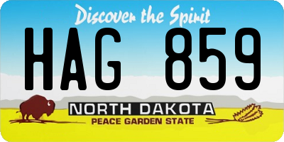 ND license plate HAG859