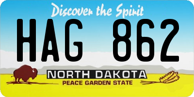 ND license plate HAG862